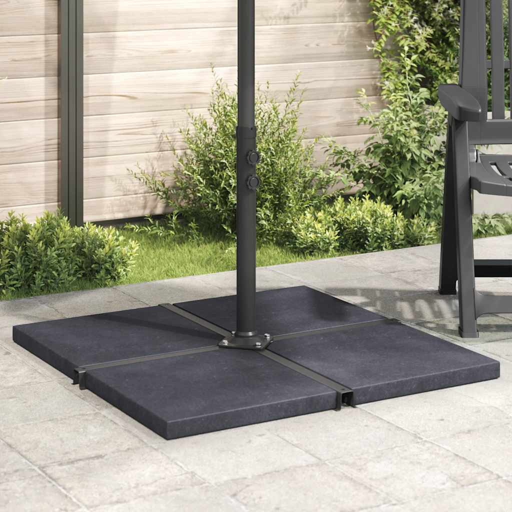 vidaXL Sonnenschirm-Gewichtsplatte Schwarz Granit Quadratisch 25 kg
