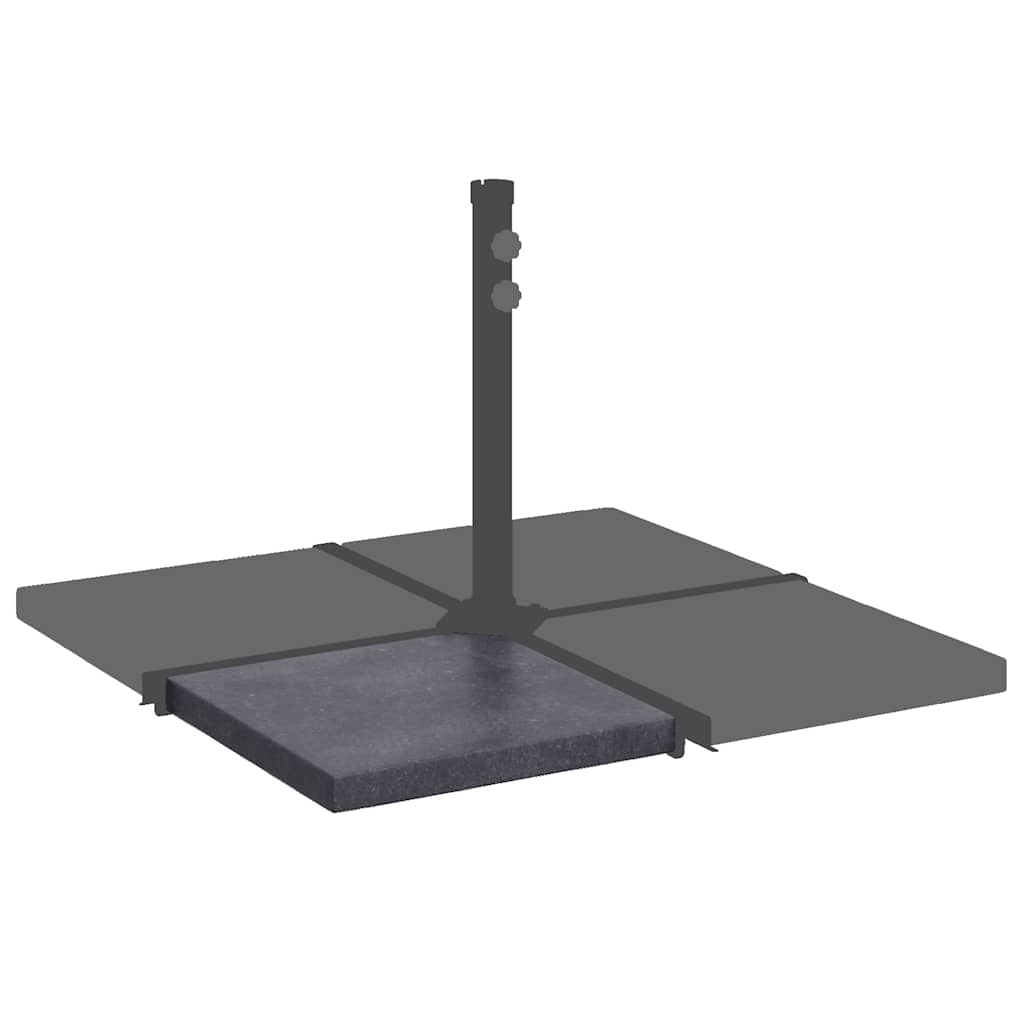 vidaXL Sonnenschirm-Gewichtsplatte Schwarz Granit Quadratisch 25 kg