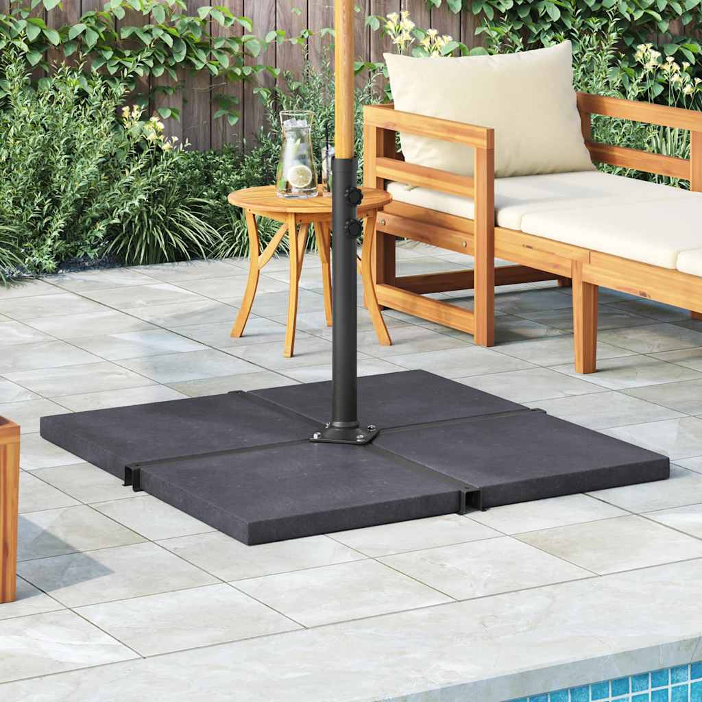 vidaXL Sonnenschirm-Gewichtsplatte Schwarz Granit Quadratisch 25 kg