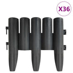 vidaXL Rasenkanten 36 Stk. Anthrazit 10 m PP