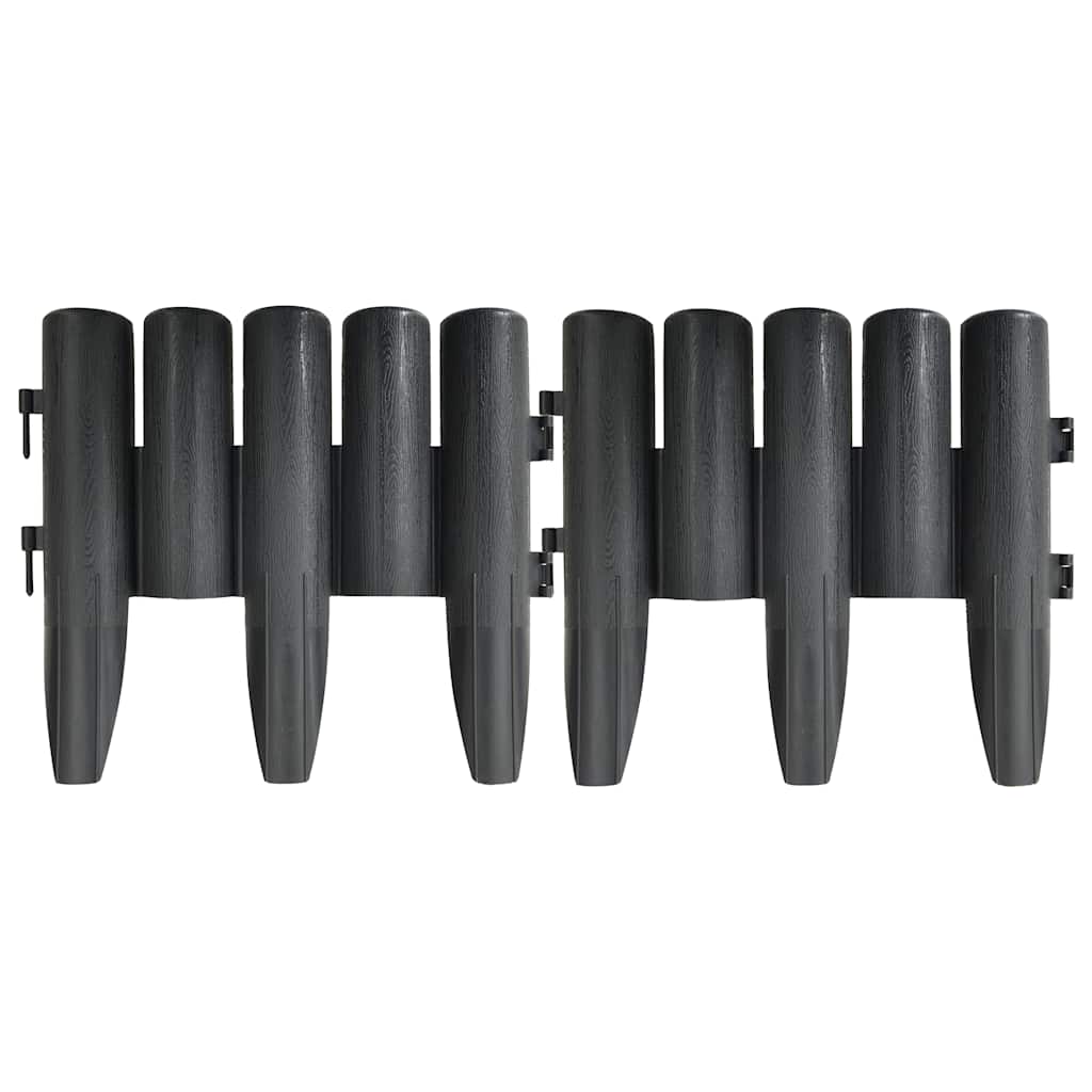 vidaXL Rasenkanten 36 Stk. Anthrazit 10 m PP