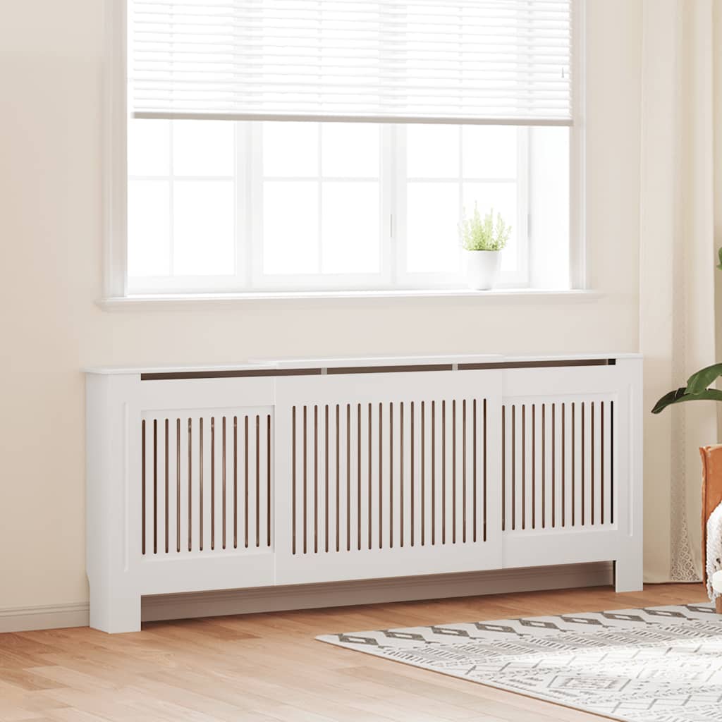 vidaXL Holzwerkstoff Heizkörperverkleidung Weiß 205 cm