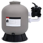 vidaXL Pool-Sandfilter mit seitlich montiertem 6-Wege-Ventil Grau