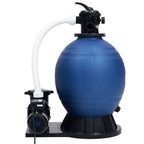 vidaXL Sandfilter mit 7-Wege-Ventil und 1000 W Pumpe Blau Schwarz