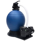 vidaXL Sandfilter mit 7-Wege-Ventil und 1000 W Pumpe Blau Schwarz