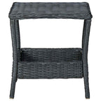 vidaXL Gartentisch Dunkelgrau 45x45x46,5 cm Poly Rattan
