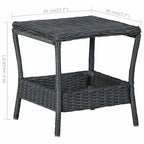 vidaXL Gartentisch Dunkelgrau 45x45x46,5 cm Poly Rattan