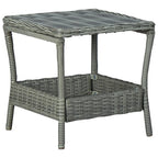 vidaXL Gartentisch Dunkelgrau 45x45x46,5 cm Poly Rattan