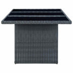 vidaXL Gartentisch Dunkelgrau Poly Rattan und Hartglas
