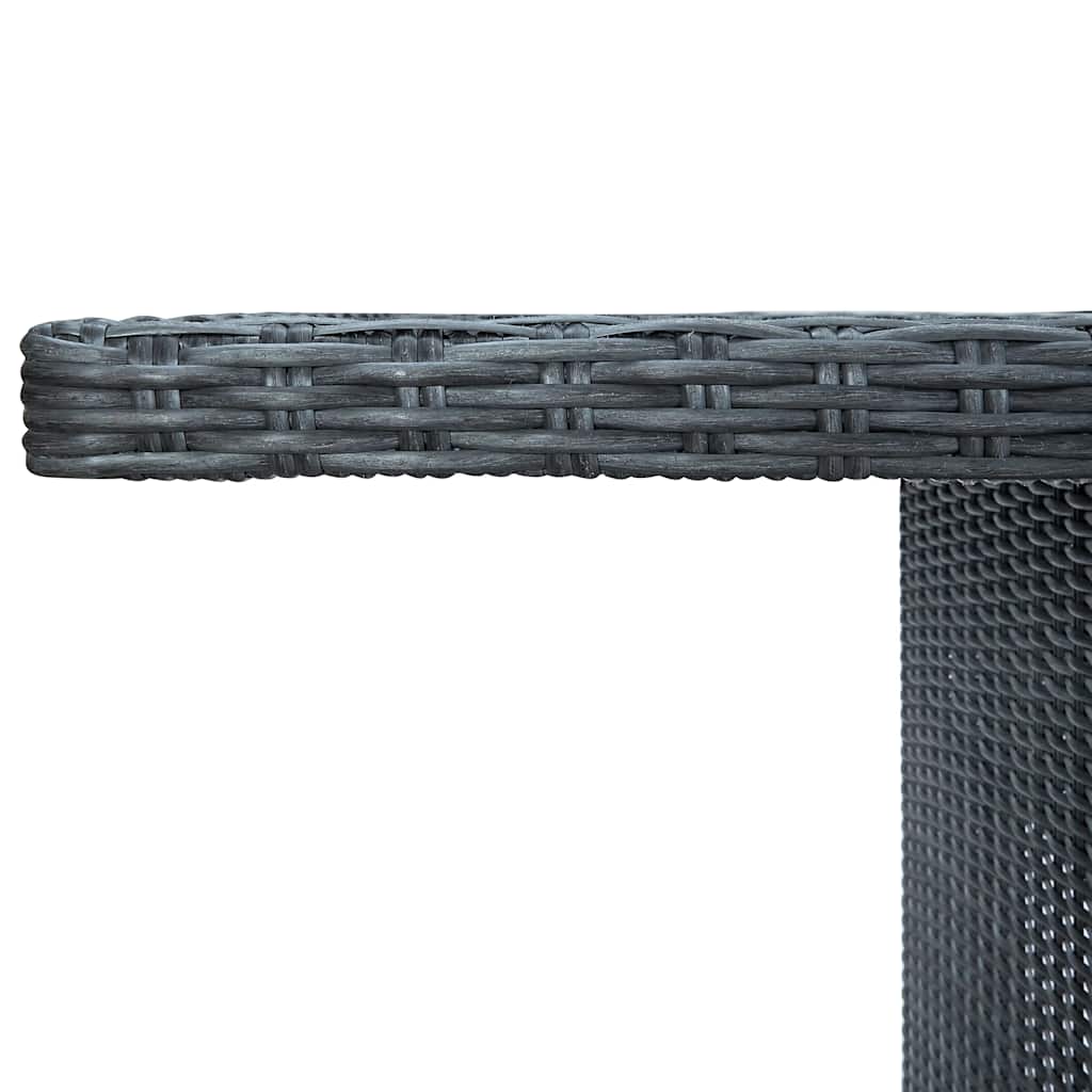 vidaXL Gartentisch Dunkelgrau Poly Rattan und Hartglas