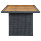 vidaXL Gartentisch Dunkelgrau Poly Rattan und Akazie Massivholz