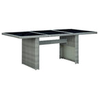 vidaXL Gartentisch Dunkelgrau Poly Rattan und Hartglas
