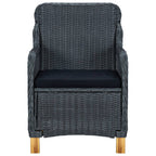 vidaXL Gartenstühle mit Kissen 2 Stk. Poly Rattan Dunkelgrau
