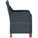 vidaXL Gartenstühle mit Kissen 2 Stk. Poly Rattan Dunkelgrau