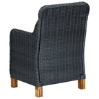 vidaXL Gartenstühle mit Kissen 2 Stk. Poly Rattan Dunkelgrau