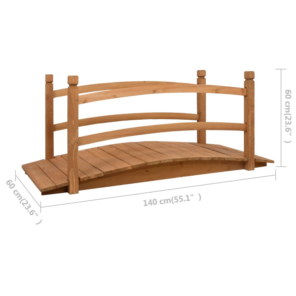 vidaXL Gartenbrücke 140x60x60 cm Massivholz Tanne