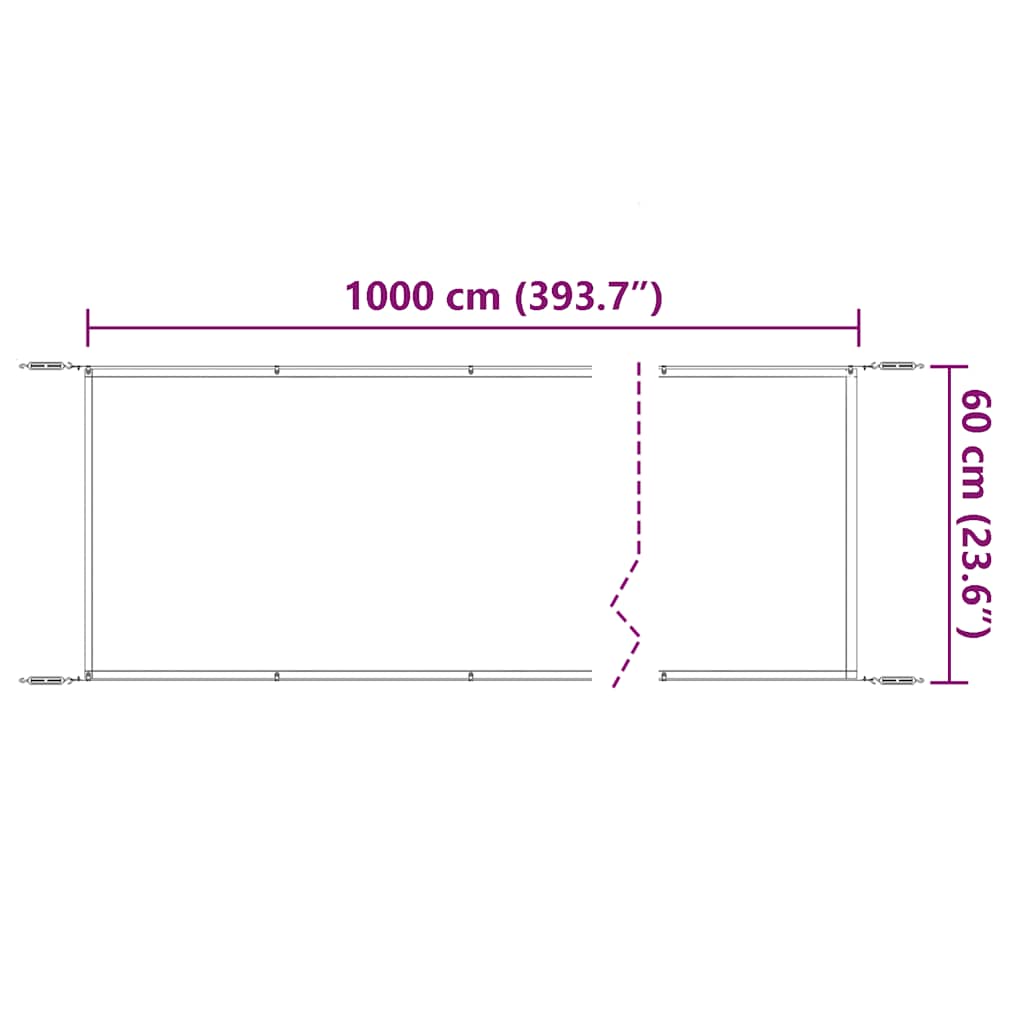 vidaXL Senkrechtmarkise Terrakotta 60x1000 cm Oxford-Gewebe
