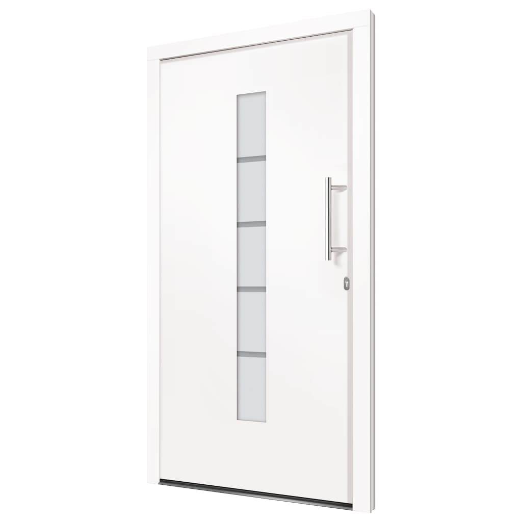 vidaXL Haustür Aluminium und PVC Weiß