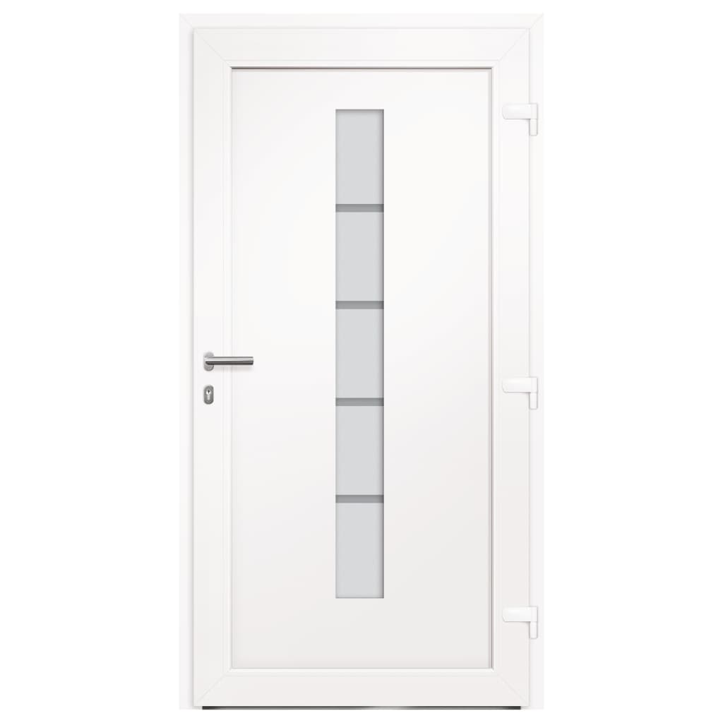 vidaXL Haustür Aluminium und PVC Weiß