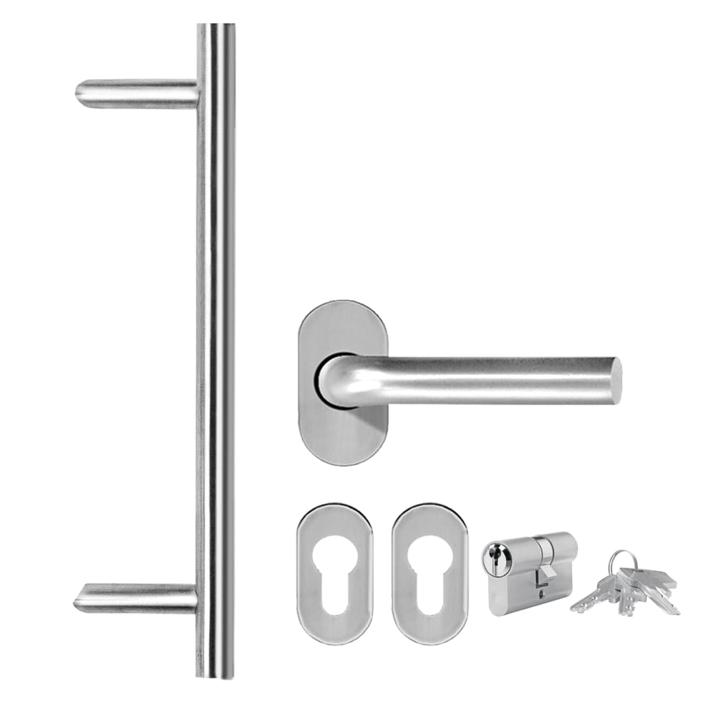 vidaXL Haustür Aluminium und PVC Weiß