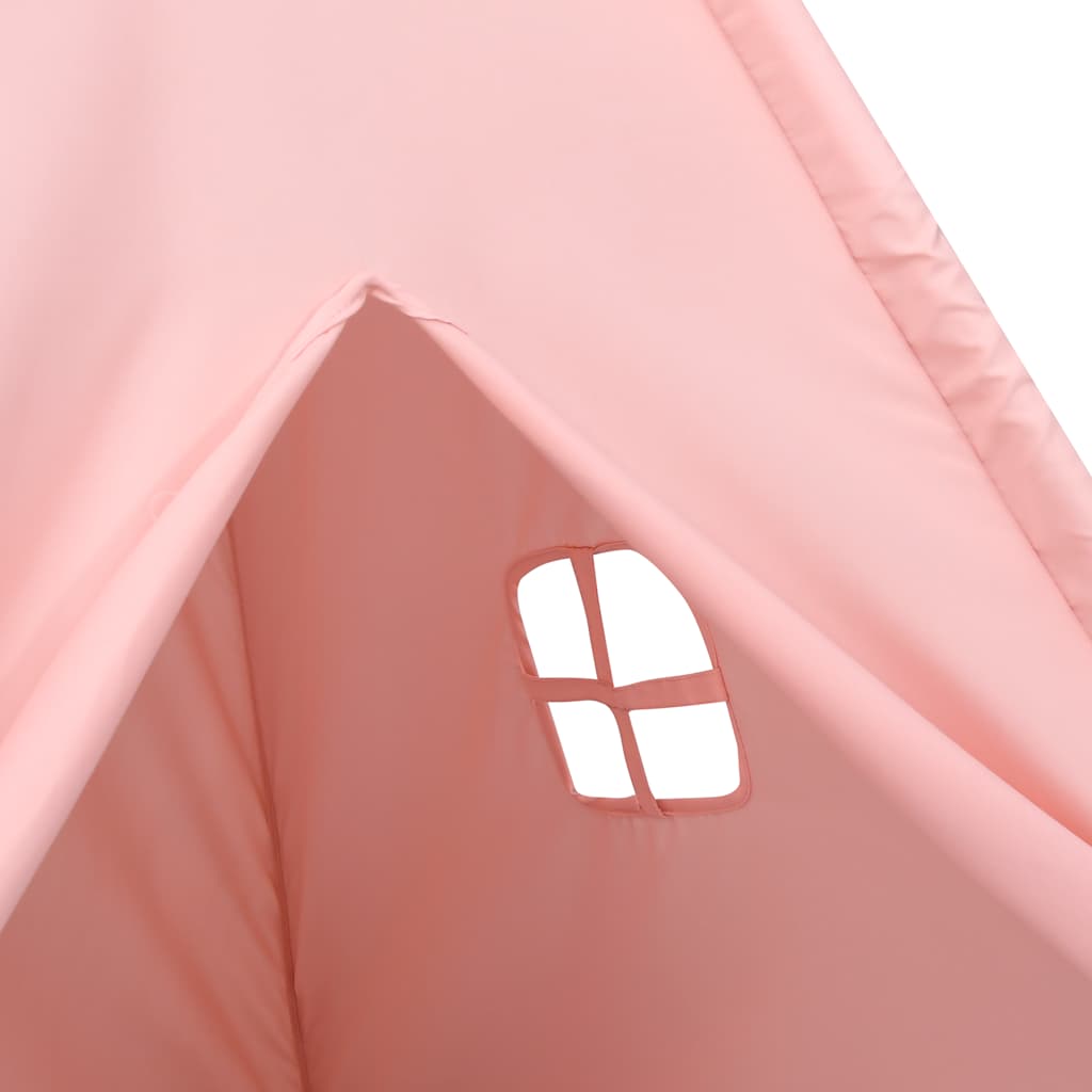 vidaXL Kinder Tipi-Zelt mit Tasche Pfirsichhaut Rosa 120x120x150 cm