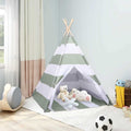 vidaXL Kindertent Grau und Weiß 120 x 120 x 150 cm Massivholz Kiefer