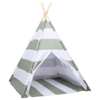 vidaXL Kindertent Grau und Weiß 120 x 120 x 150 cm Massivholz Kiefer