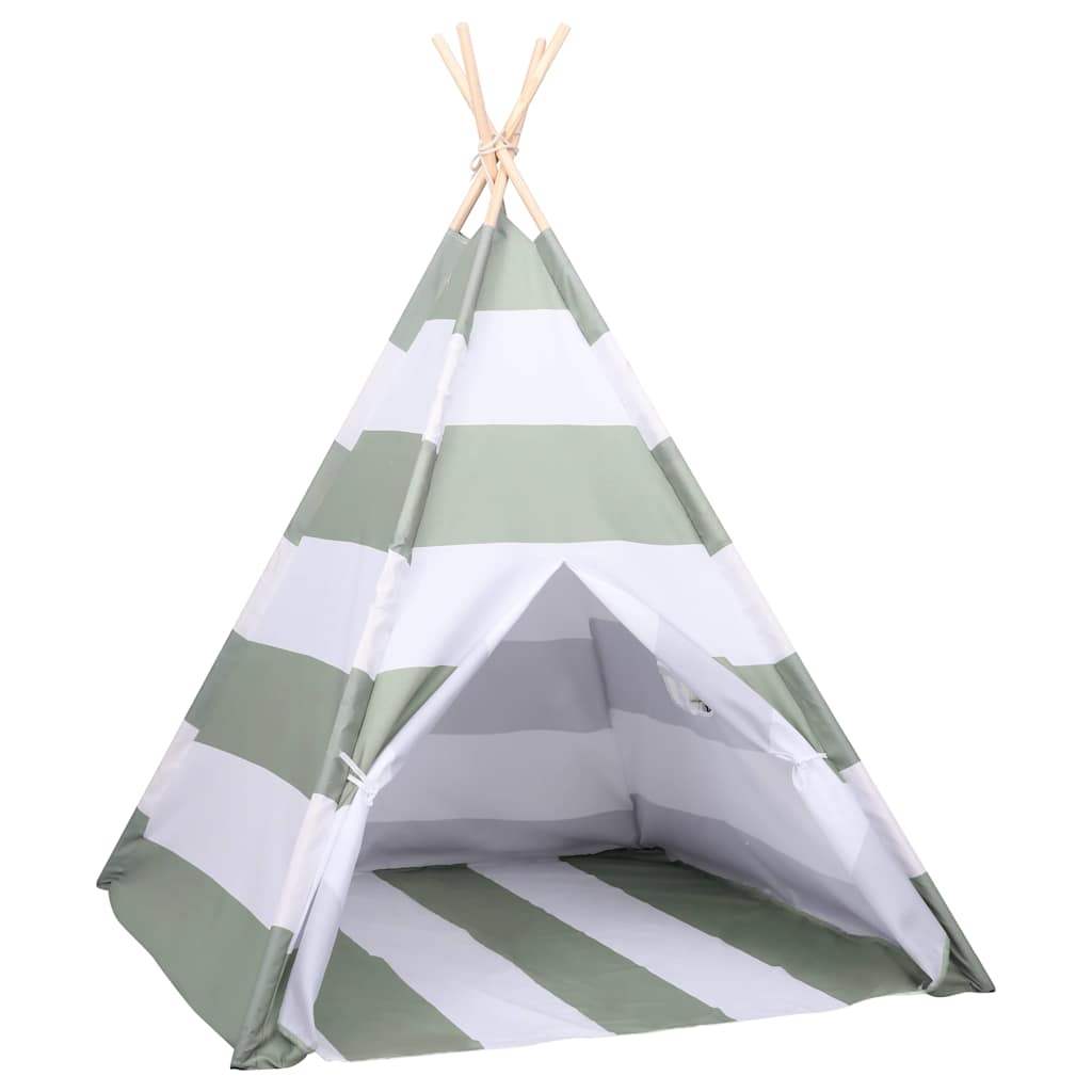 vidaXL Kindertent Grau und Weiß 120 x 120 x 150 cm Massivholz Kiefer