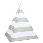 vidaXL Kindertent Grau und Weiß 120 x 120 x 150 cm Massivholz Kiefer