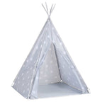 vidaXL Kinder Tipi-Zelt mit Tasche Polyester Grau 115x115x160 cm