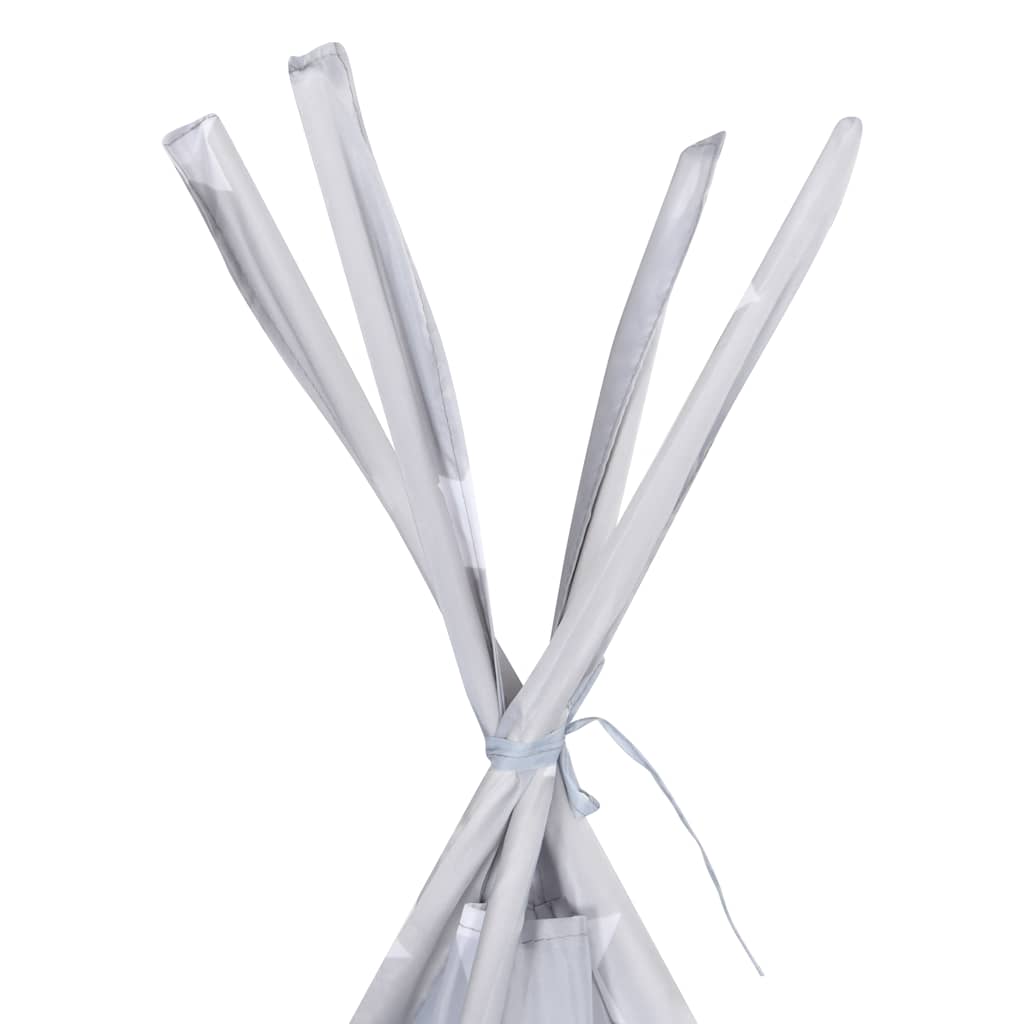 vidaXL Kinder Tipi-Zelt mit Tasche Polyester Grau 115x115x160 cm