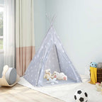 vidaXL Kinder Tipi-Zelt mit Tasche Polyester Grau 115x115x160 cm