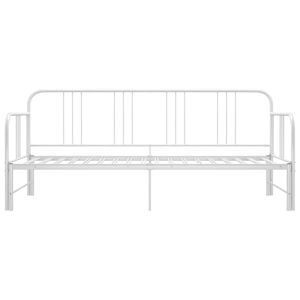 vidaXL Ausziehsofa Bettgestell Weiß Metall 90x200 cm
