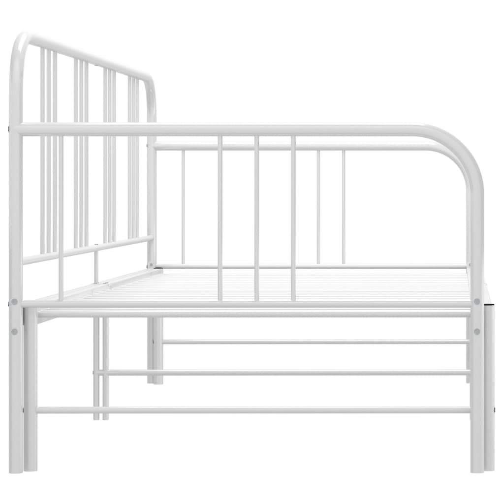 vidaXL Ausziehsofa Bettgestell Weiß Metall 90x200 cm
