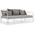 vidaXL Ausziehsofa Bettgestell Weiß Metall 90x200 cm