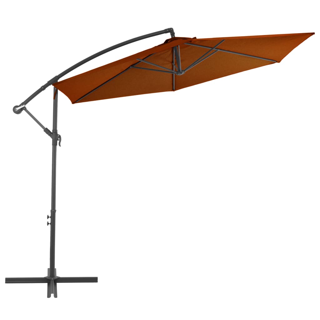 vidaXL Ampelschirm mit Aluminium-Mast 300 cm Terrakotta