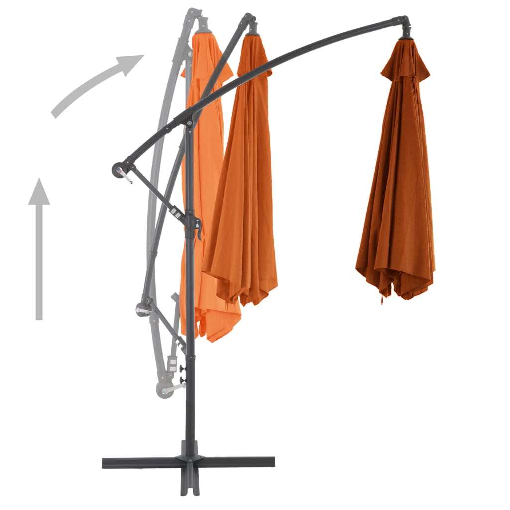 vidaXL Ampelschirm mit Aluminium-Mast 300 cm Terrakotta