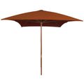 vidaXL Sonnenschirm mit Holz-Mast 200x300 cm Terrakotta