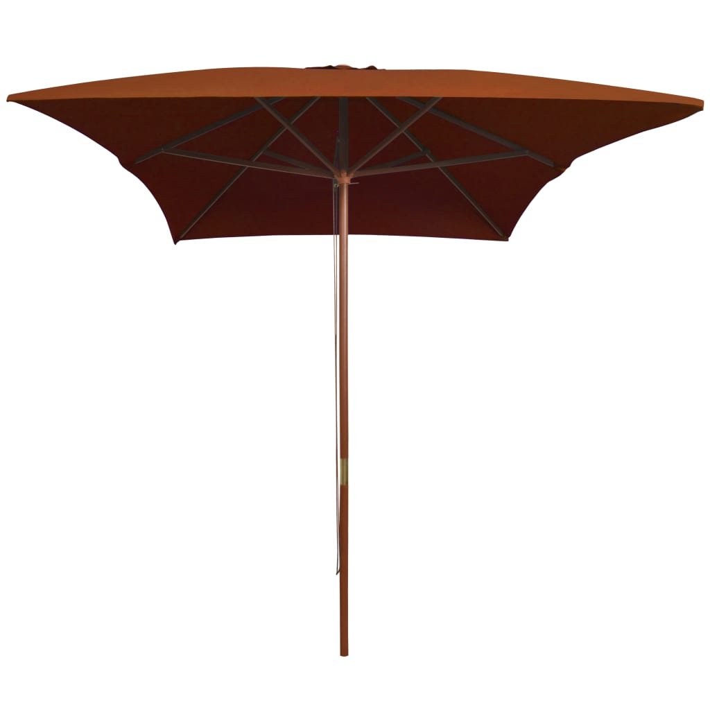 vidaXL Sonnenschirm mit Holz-Mast 200x300 cm Terrakotta