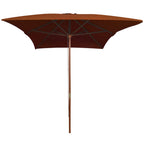 vidaXL Sonnenschirm mit Holz-Mast 200x300 cm Terrakotta