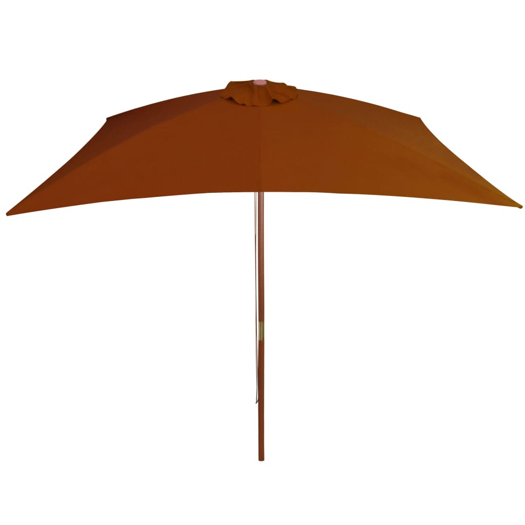 vidaXL Sonnenschirm mit Holz-Mast 200x300 cm Terrakotta