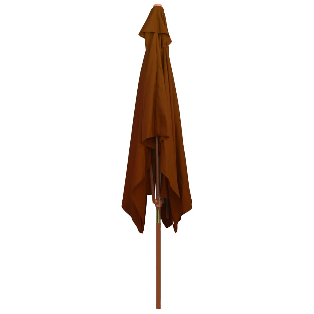 vidaXL Sonnenschirm mit Holz-Mast 200x300 cm Terrakotta