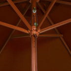 vidaXL Sonnenschirm mit Holz-Mast 200x300 cm Terrakotta