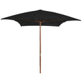 vidaXL Sonnenschirm mit Holz-Mast 200x300 cm Schwarz