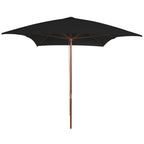 vidaXL Sonnenschirm mit Holz-Mast 200x300 cm Schwarz