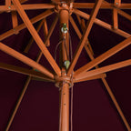 vidaXL Sonnenschirm mit Doppeldach und Holz-Mast Bordeauxrot 270 cm