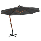 vidaXL Ampelschirm mit Mast Anthrazit 3,5x2,9 m Massivholz Tanne