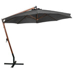 vidaXL Ampelschirm mit Mast Anthrazit 3,5x2,9 m Massivholz Tanne