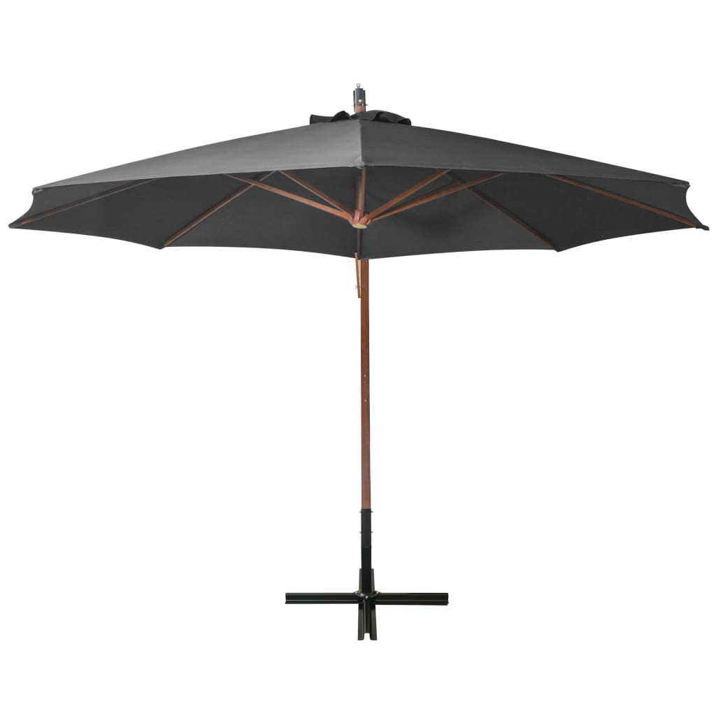 vidaXL Ampelschirm mit Mast Anthrazit 3,5x2,9 m Massivholz Tanne