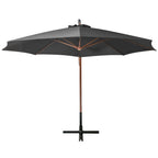 vidaXL Ampelschirm mit Mast Anthrazit 3,5x2,9 m Massivholz Tanne